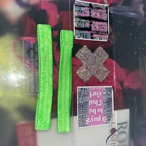 Neon green stripper garters
